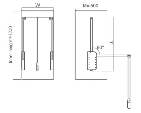 Hera series soft close liftable hanger
