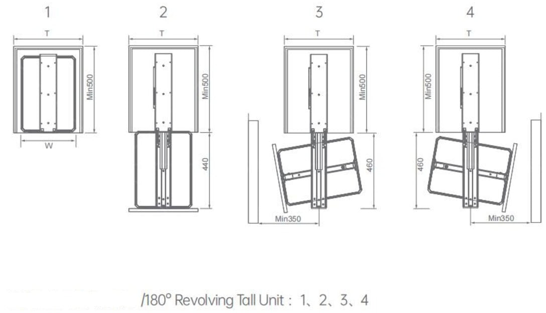 Amethyst series soft close rotating tall unit