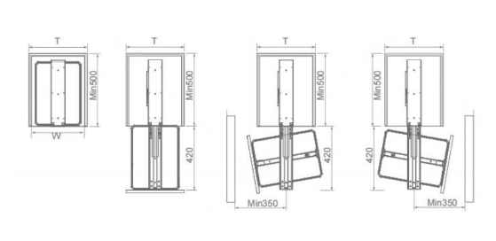 Caro series soft close rotating tall unit