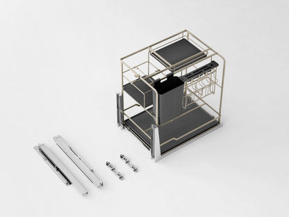 Champagne rose three tier multifunctional flat wire basket