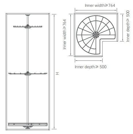 Violet pro series high rotatable multifunctional shelf