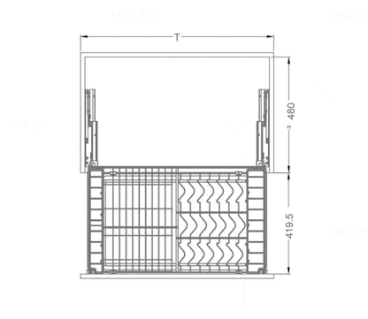 Champagne rose three side multifunctional flat wire basket