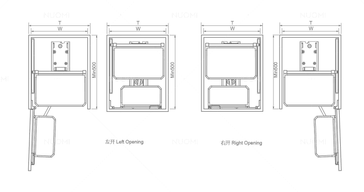 Champagne rose base cabinet mini pantry roll out basket