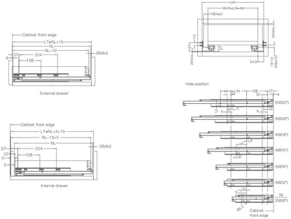 MEHR concealed cynchronous damping slide with handle