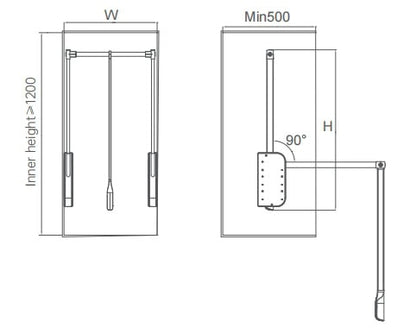 Hera series soft close liftable hanger