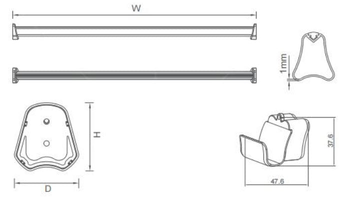 Ralphie holder for clothes rail 1 trapezoid