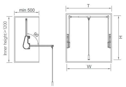 Violet soft closing liftable hanger