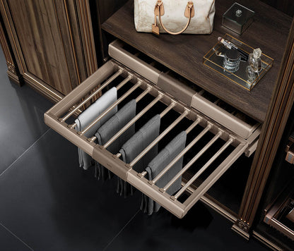Violet soft closing trousers rack