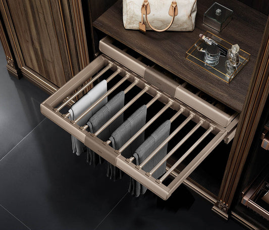 Violet soft closing trousers rack