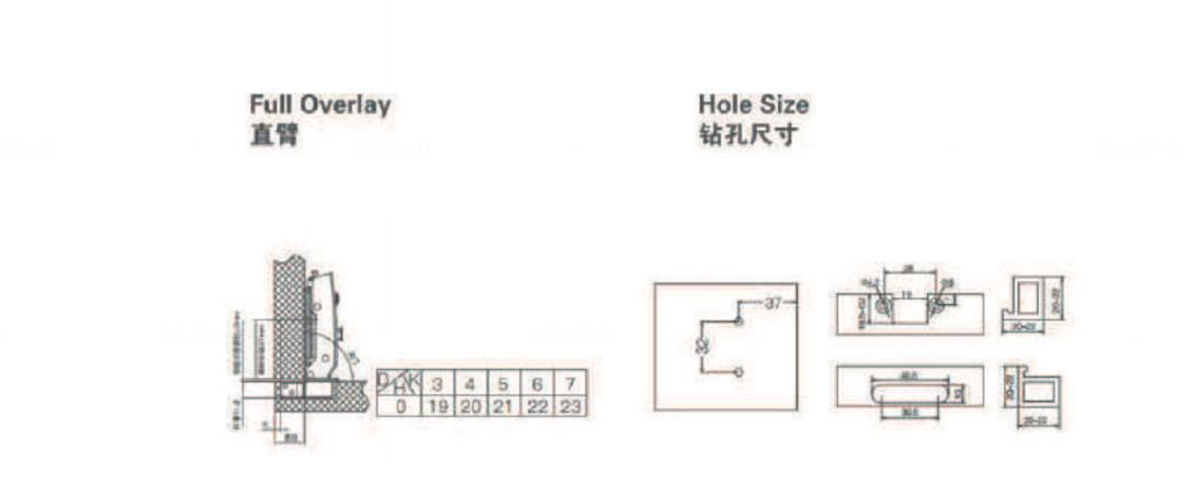 Hinge - Fixed mounted hinge for narrow aluminum frame