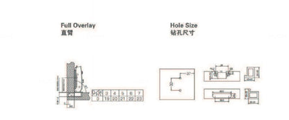 Hinge - Fixed mounted hinge for narrow aluminum frame