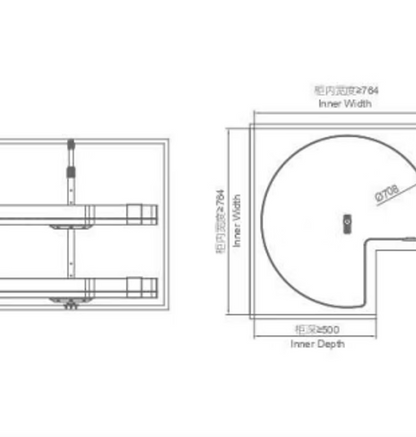 Encanto 270 degrees turntable shelf