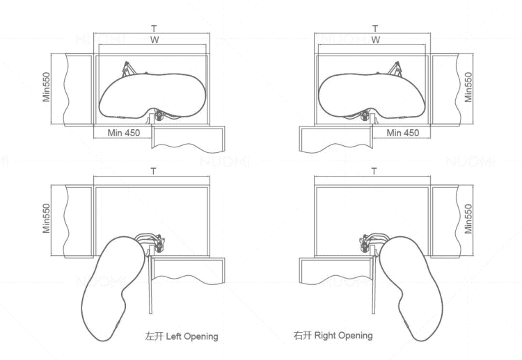 Champagne rose revolving saucer left and right opening