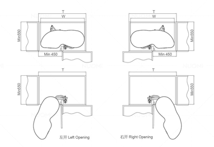 Champagne rose revolving saucer left and right opening