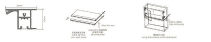 Zeus series invisible handle with light for wall cupboard