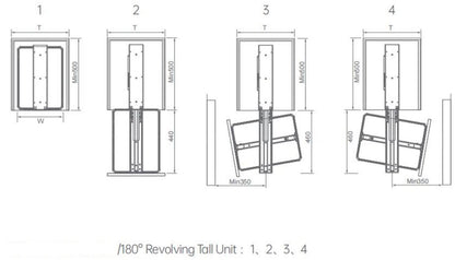 Amethyst series soft close rotating tall unit
