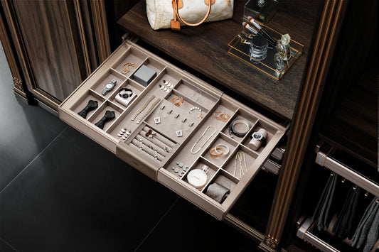 Violet soft closing decorations shelf