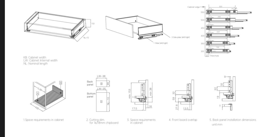 Slim drawer box (middle height)