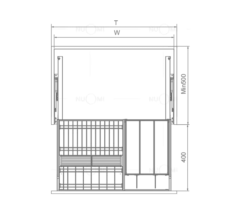 Encanto multifunctional basket with cutlery tray