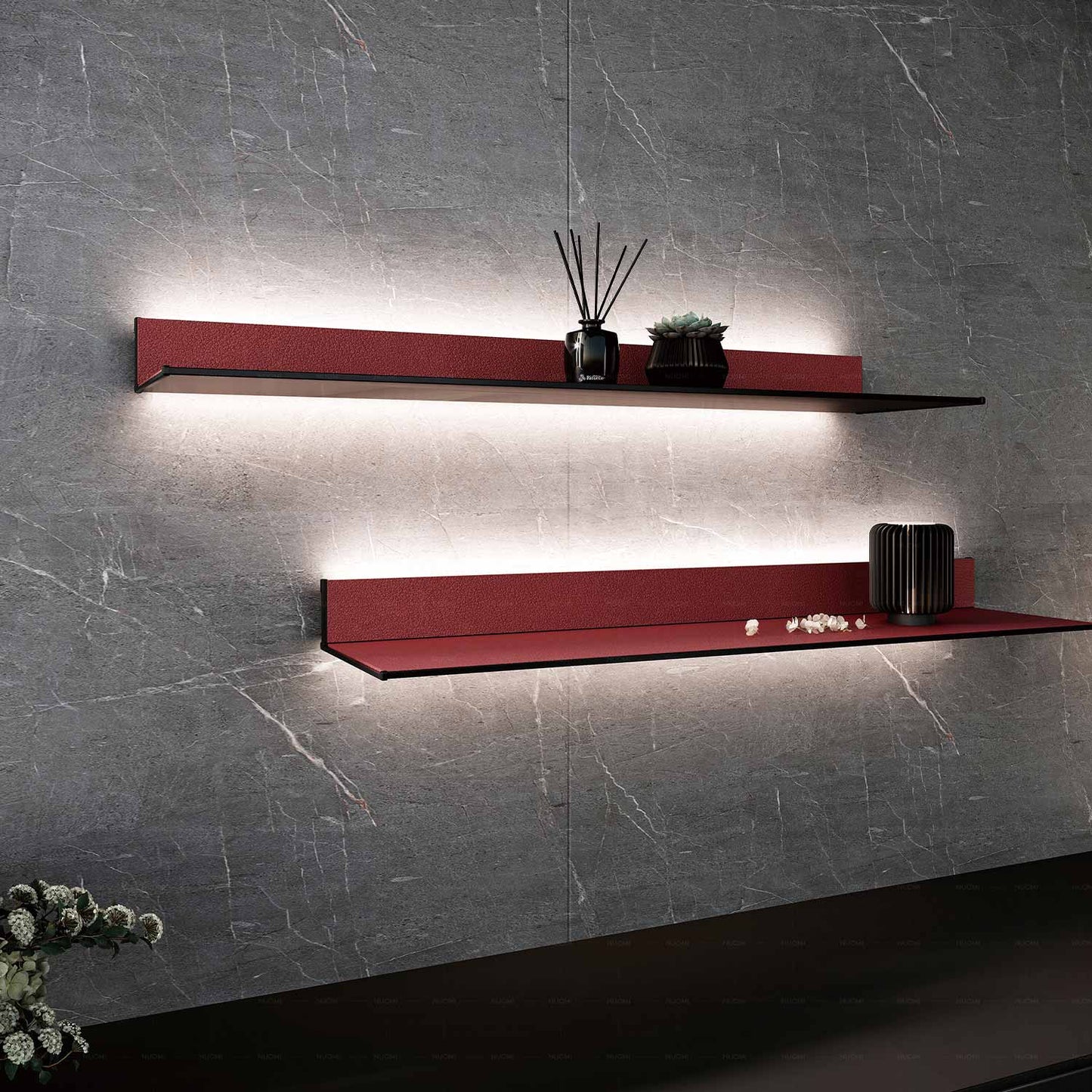 Lighting Shelf - L-shaped shelf with lighting