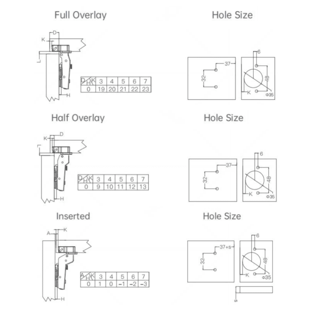 Hinge - SUS304 stainless steel three section buffering hinge