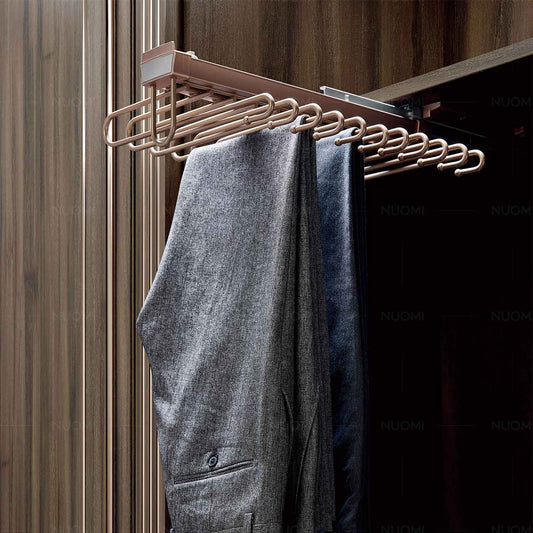 Violet top install soft closing s shaped trousers rack