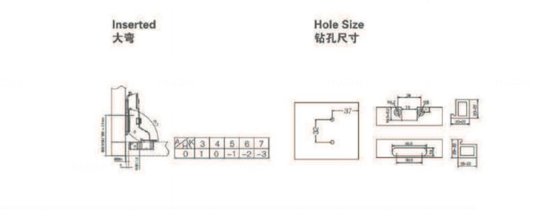 Hinge - Fixed mounted hinge for narrow aluminum frame
