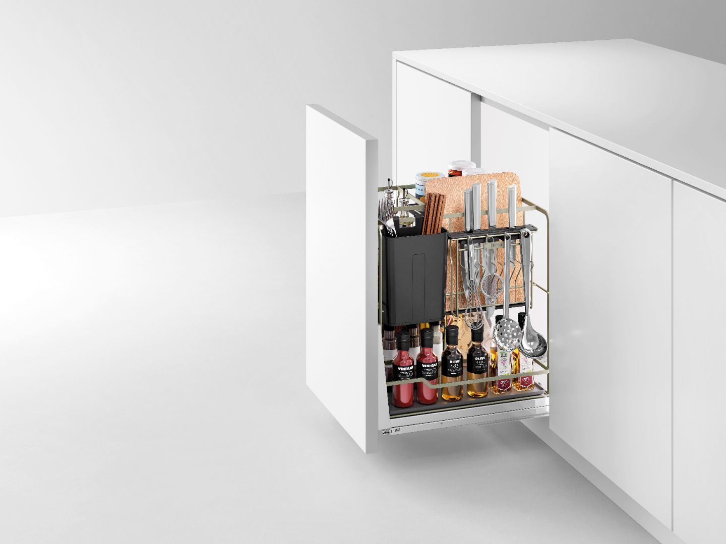 Champagne rose three tier multifunctional flat wire basket