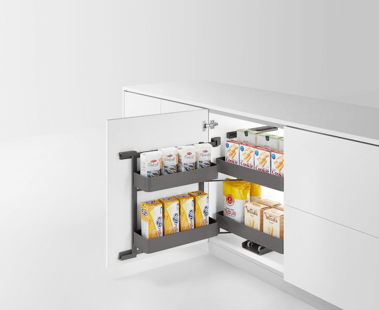 Encanto base cabinet mini pantry rollout basket