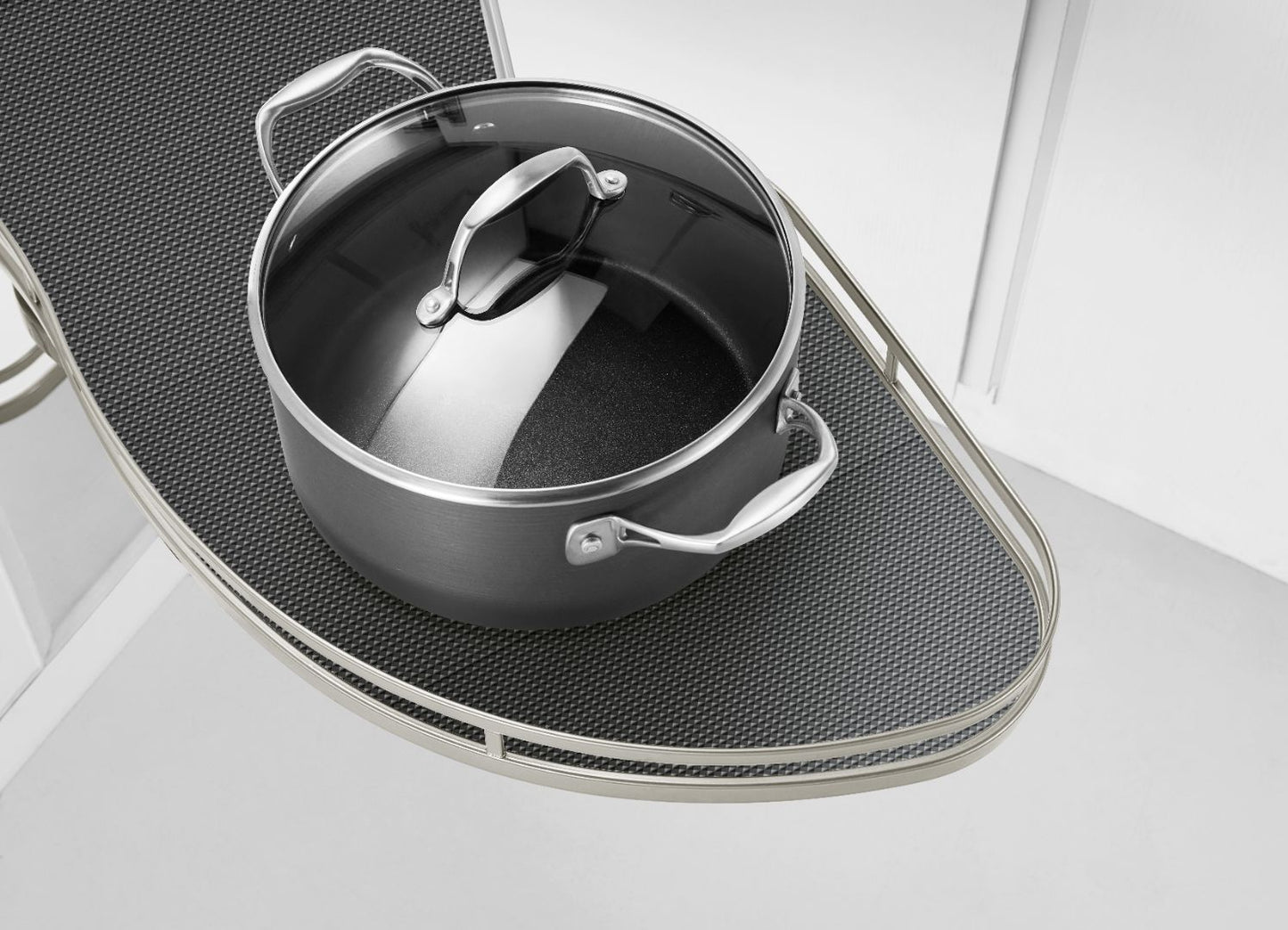 Champagne rose revolving saucer left and right opening