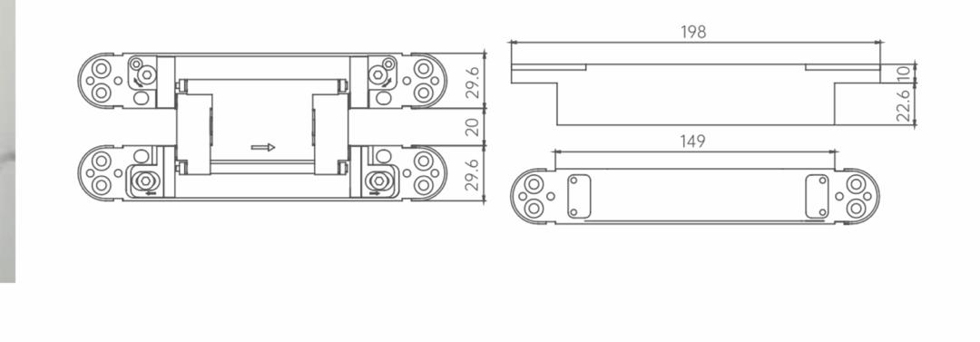 High end door lock solution hydraulic hidden hinge