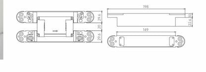 High end door lock solution hydraulic hidden hinge