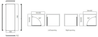 Violet pro series rotating mirror left and right opening